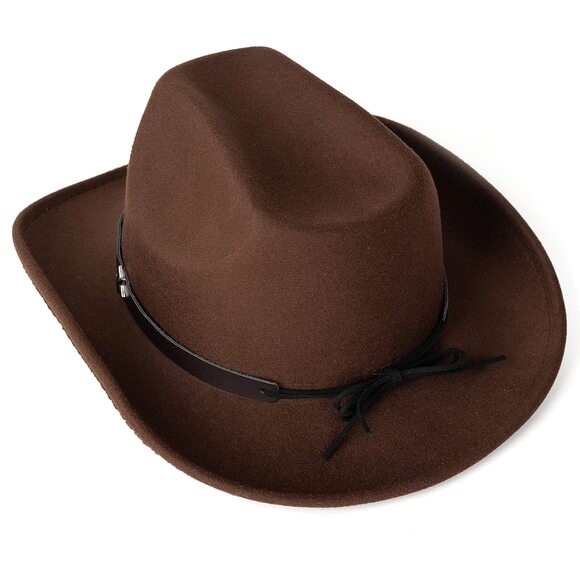 6346 Women Men Western Cowboy Cowgirl Hat Outdoor Felt Wide Brim main image 4